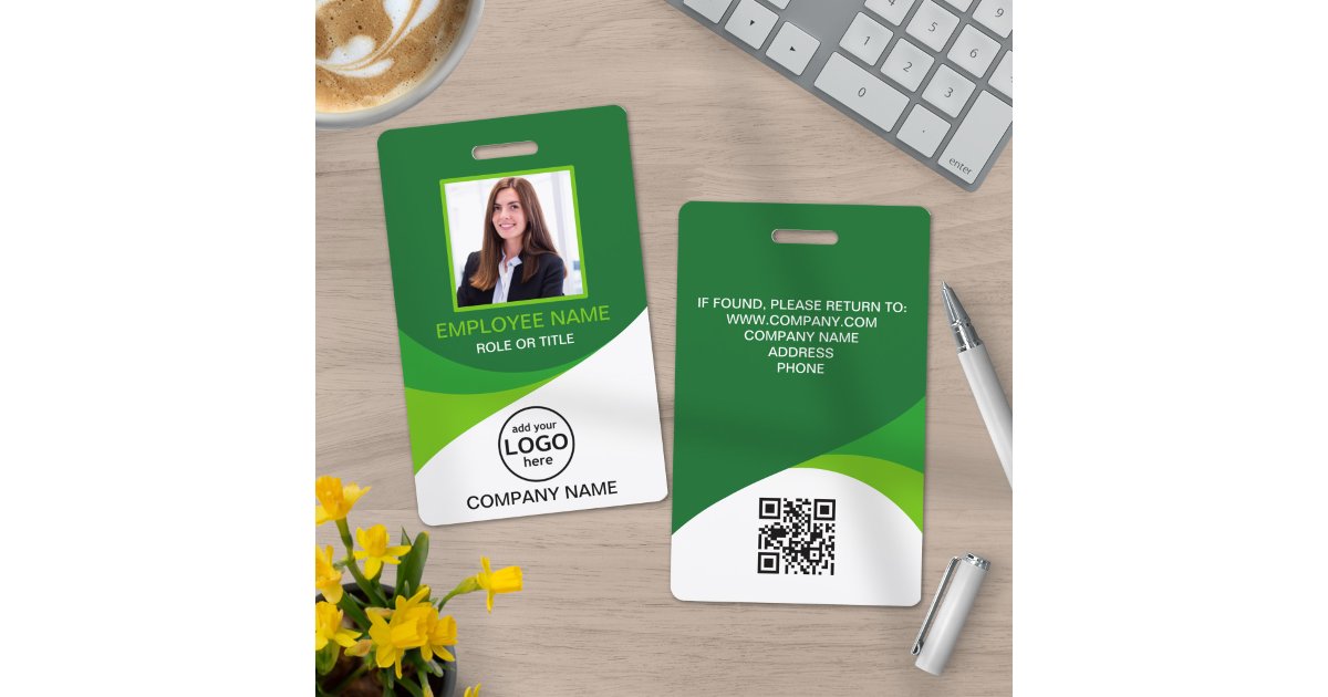 LilyPatyIdeas's tweet card. The "Custom Photo Corporate Employee QR Code Green Badge" is a modern and efficient identification tool designed by CaMiDesigns. This badge seamlessly integrates a professional photo of the employee...