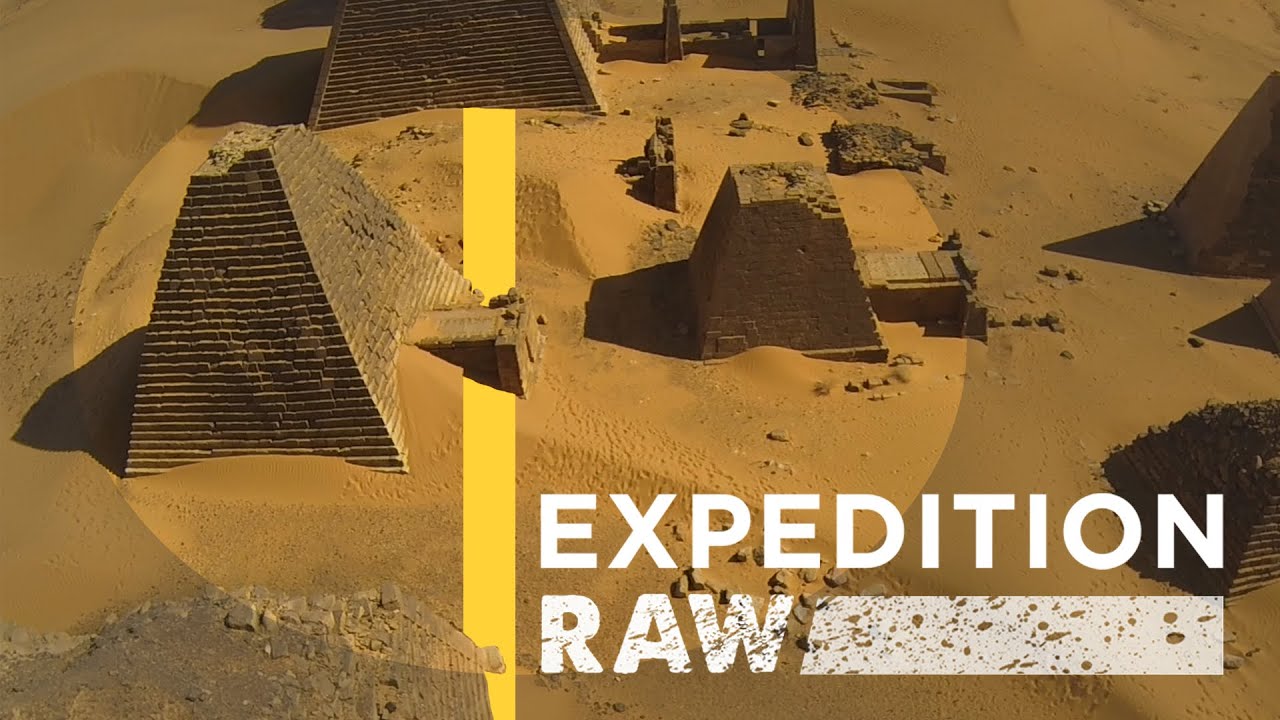 DronesForFun's tweet card. Amazing Drone Footage of Nubian Pyramids | Expedition Raw