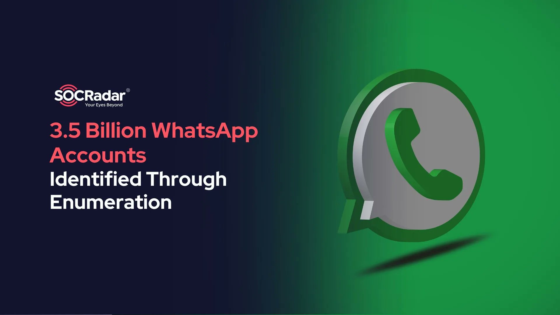 socradar's tweet card. The researchers tested more than 63 billion potential phone numbers across 245 countries and discovered 3.5 billion active WhatsApp accounts...