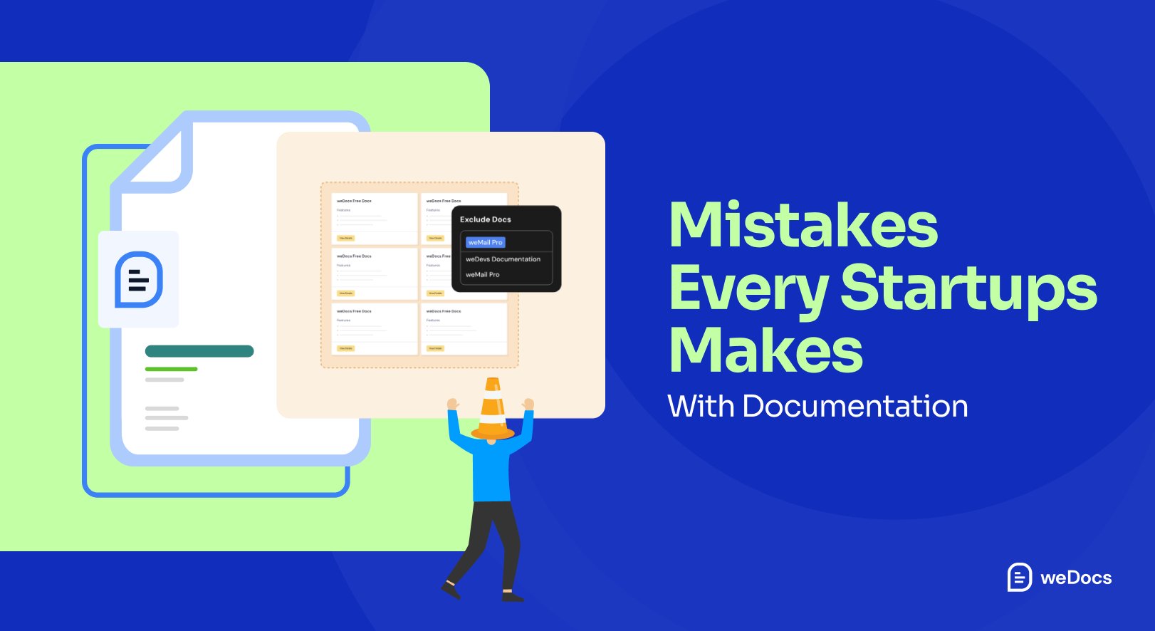 weDevs's tweet card. Discover common documentation mistakes startups make and learn how to avoid them for better organization, clarity, and efficiency in your business operations.