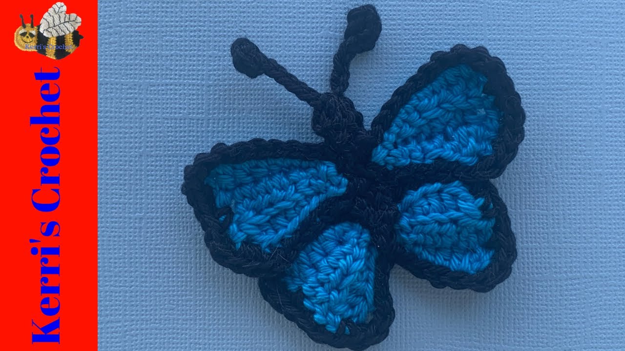 kerris_crochet's tweet card. Crochet Small Butterfly Tutorial – Crochet Applique Tutorial