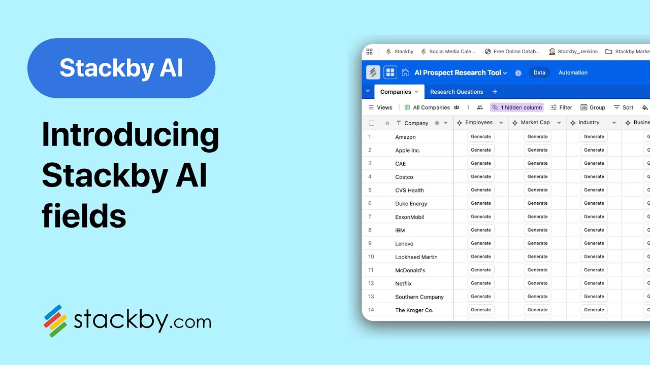 StackbyHQ's tweet card. Introducing Stackby AI | Field Agents