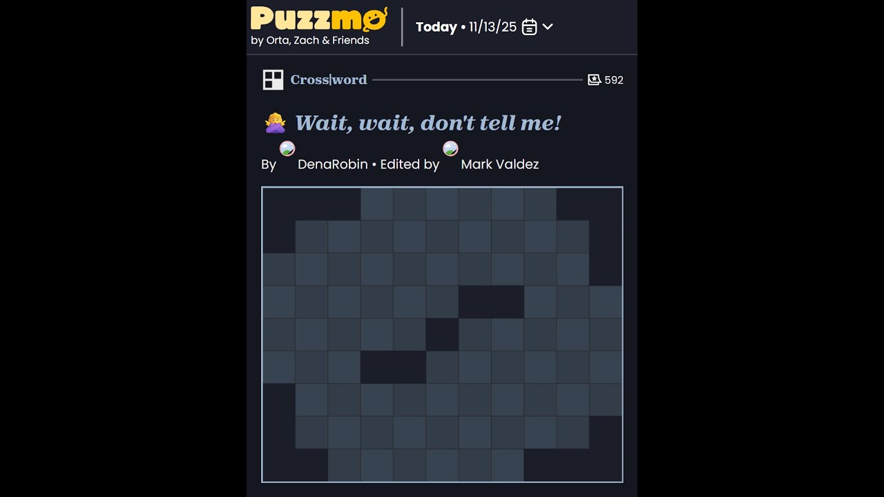 juicyluce9's tweet card. Puzzmo Crossword 13/11/2025