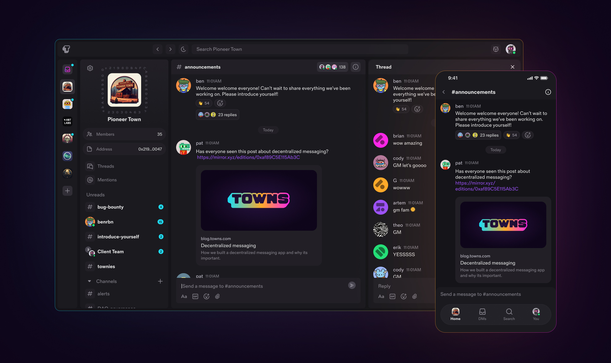 frostikkkk's tweet card. The Blockchain Messenger