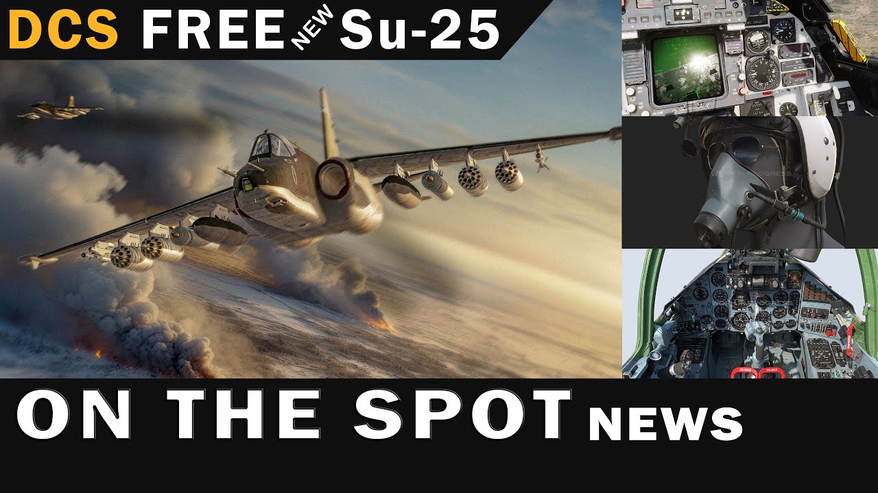 HIPGamesTV's tweet card. DCS Free Su-25A Module | AI Draken & A-6E | Early F-14A | MIG-29...