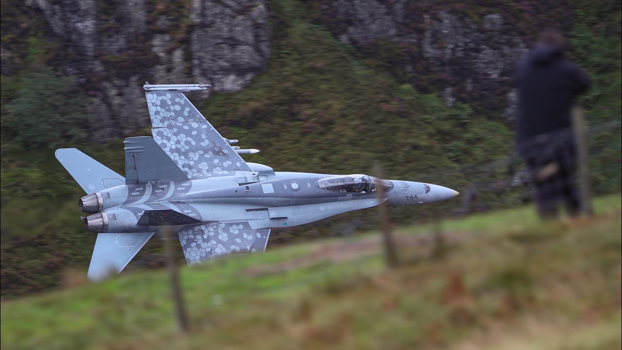 whiteoutgotu's tweet card. INCREDIBLE CANADIAN HORNETS LOW FLYING IN THE MACH LOOP
