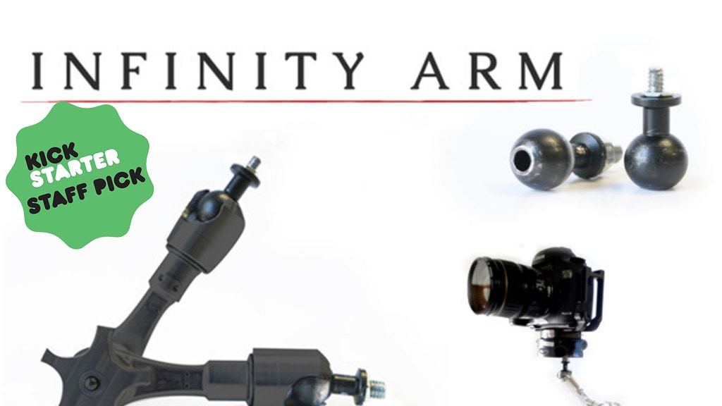 viewfactor's tweet card. The Infinity Arm is a versatile camera support cine arm with interchangeable mounts including universal 1/4"-20 and GoPro tips.