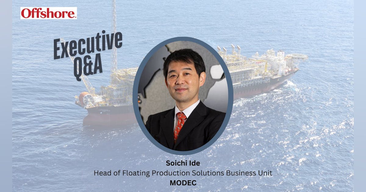 offshoremgzn's tweet card. MODEC's Soichi Ide provides insights into the future of FPSO design and operations, including the role of digitalization, AI, modular construction and decarbonization strategies...