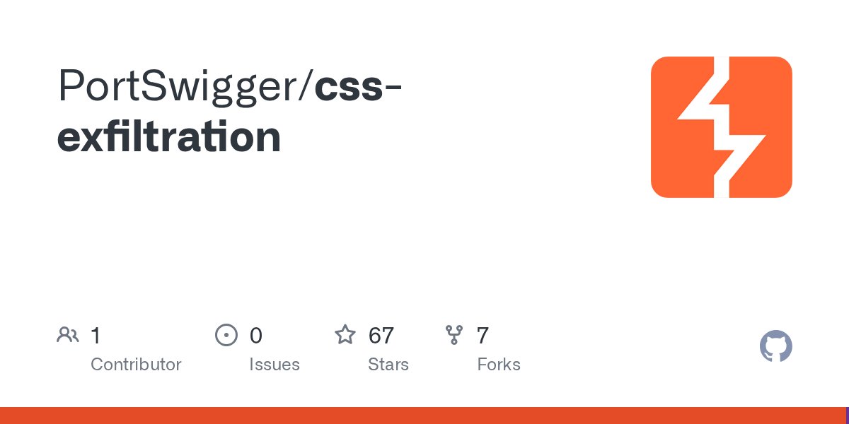 0xacb's tweet card. Contribute to PortSwigger/css-exfiltration development by creating an account on GitHub.
