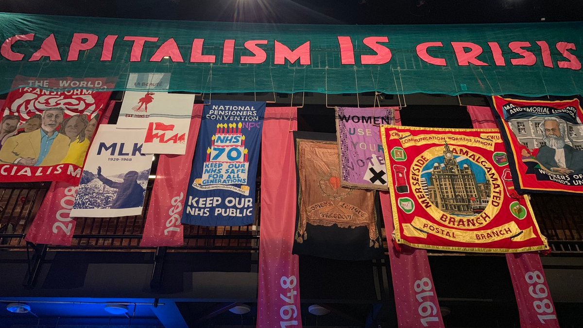 LabourOutlook's tweet card. "We heard from speakers from the Belgium Workers Party, La France Insoumise and from multiple factions across the Democratic Socialists of America (DSA)."