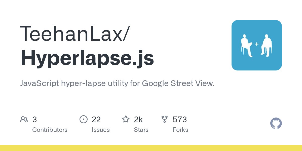 themapmob's tweet card. JavaScript hyper-lapse utility for Google Street View. - TeehanLax/Hyperlapse.js