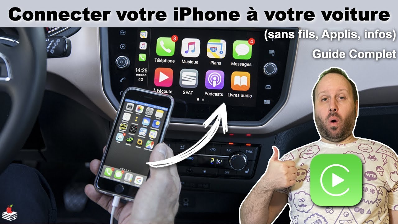 EcoleTechGeek's tweet card. Connecter votre iPhone à votre Voiture avec CarPlay (sans fils,...