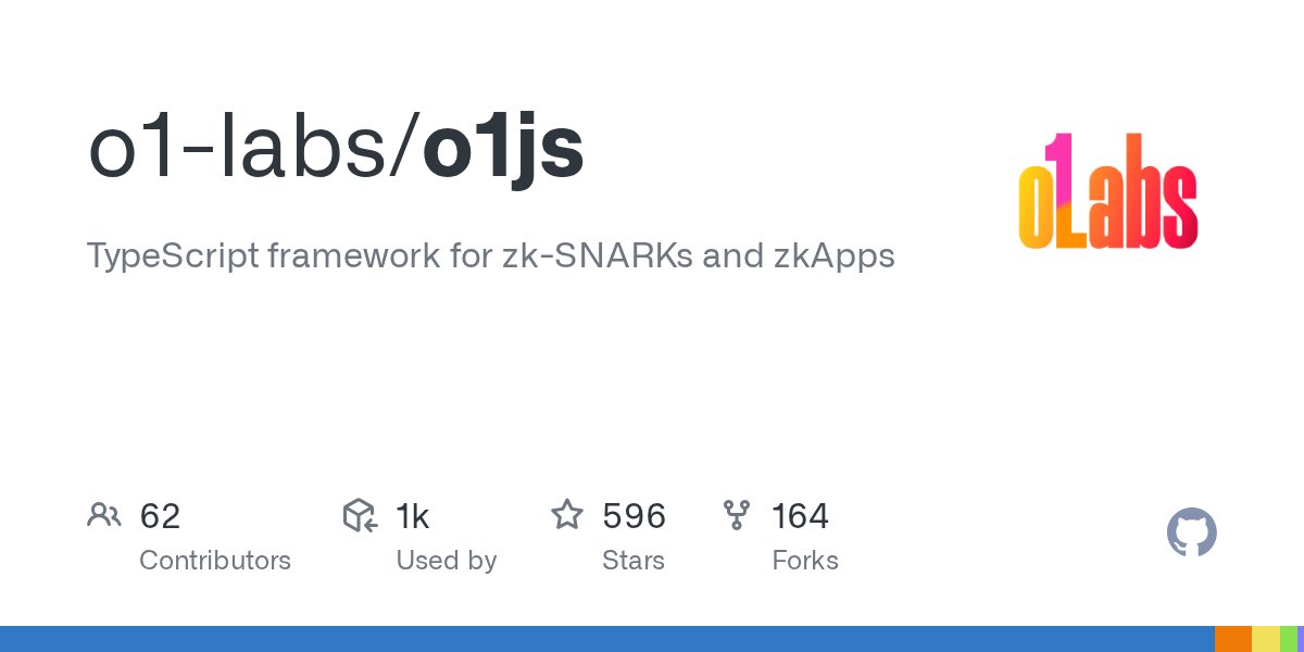 zktrivo's tweet card. TypeScript framework for zk-SNARKs and zkApps. Contribute to o1-labs/o1js development by creating an account on GitHub.