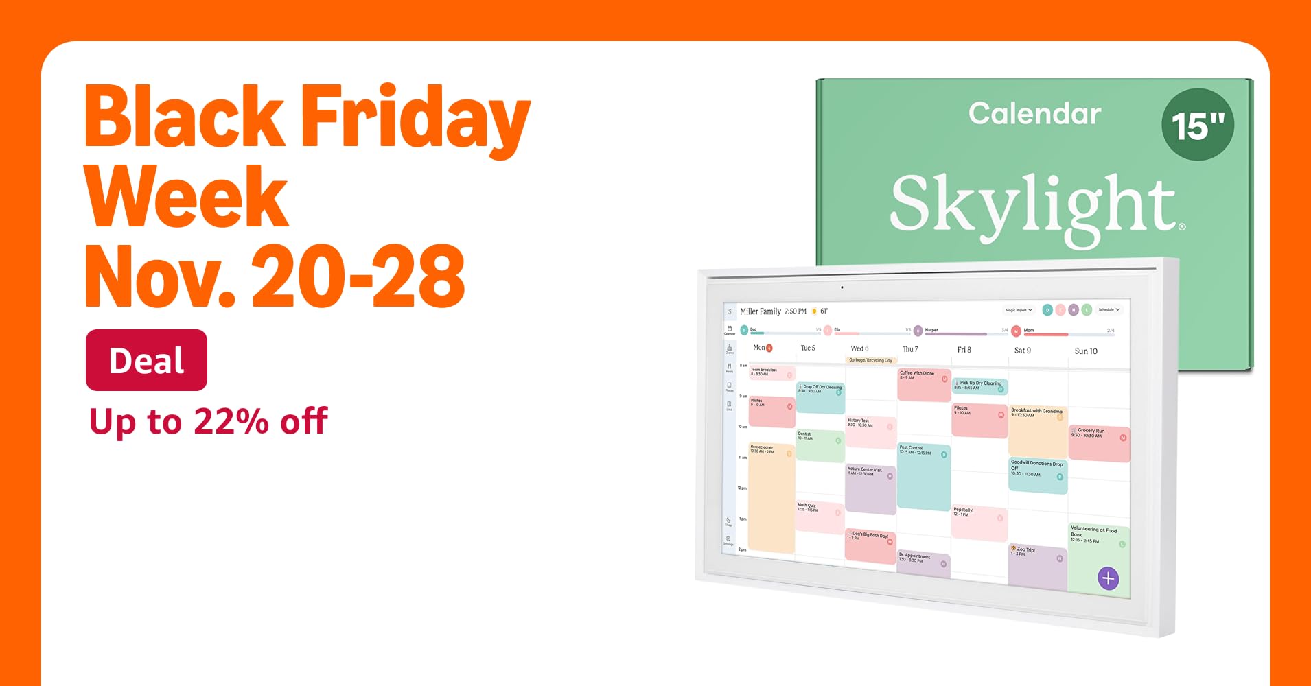 Just_Julie77's tweet card. The Skylight Calendar is an innovative digital display with Wi-Fi connection for all your calendar events, tasks, shopping lists and to help you organize your family's busy schedule. It has a 15-inch...