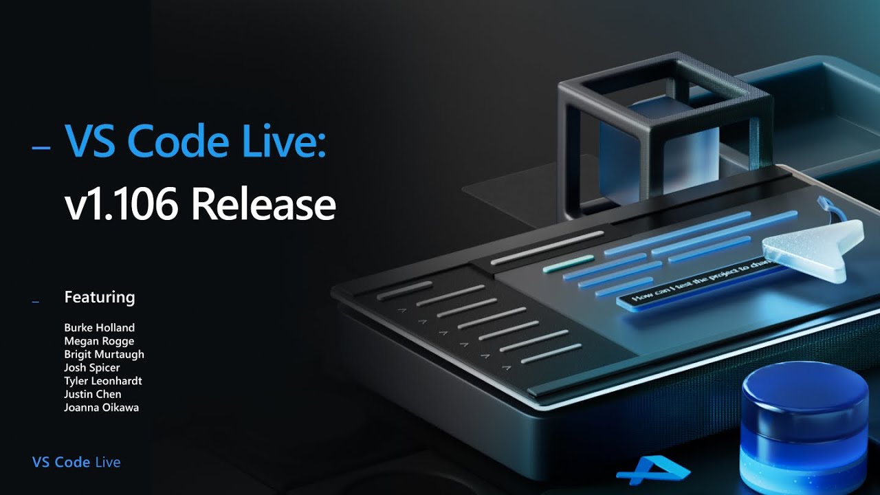 code's tweet card. VS Code Live - v1.106 Release