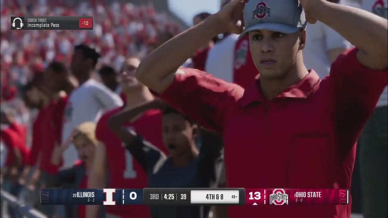 TEAMGUDDAHBOI's tweet card. EA SPORTS College Football 25 / RTG QB Ohio State vs Illinois 🏈