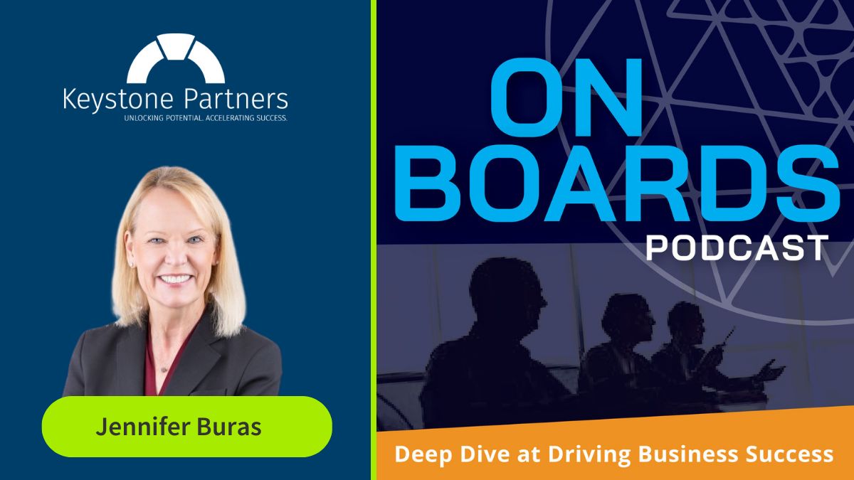 Keystone_Assoc's tweet card. Executives need professional development. They have goals. And the most senior executives aspire to join boards and to work effectively with their own boards. Listen to Jennifer Buras from Essex...