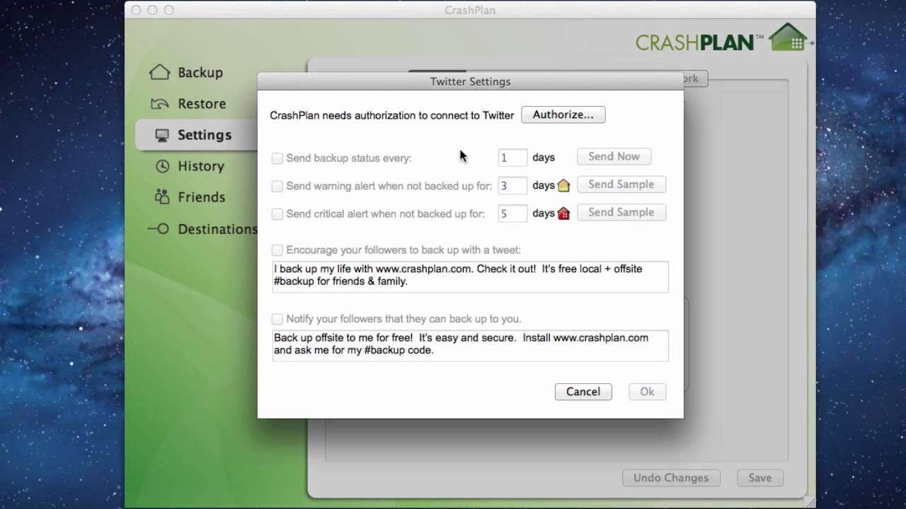 Cloudbackuping's tweet card. Crashplan Hands On Review