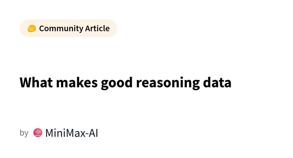 JiarenCai's tweet card. What makes good reasoning data