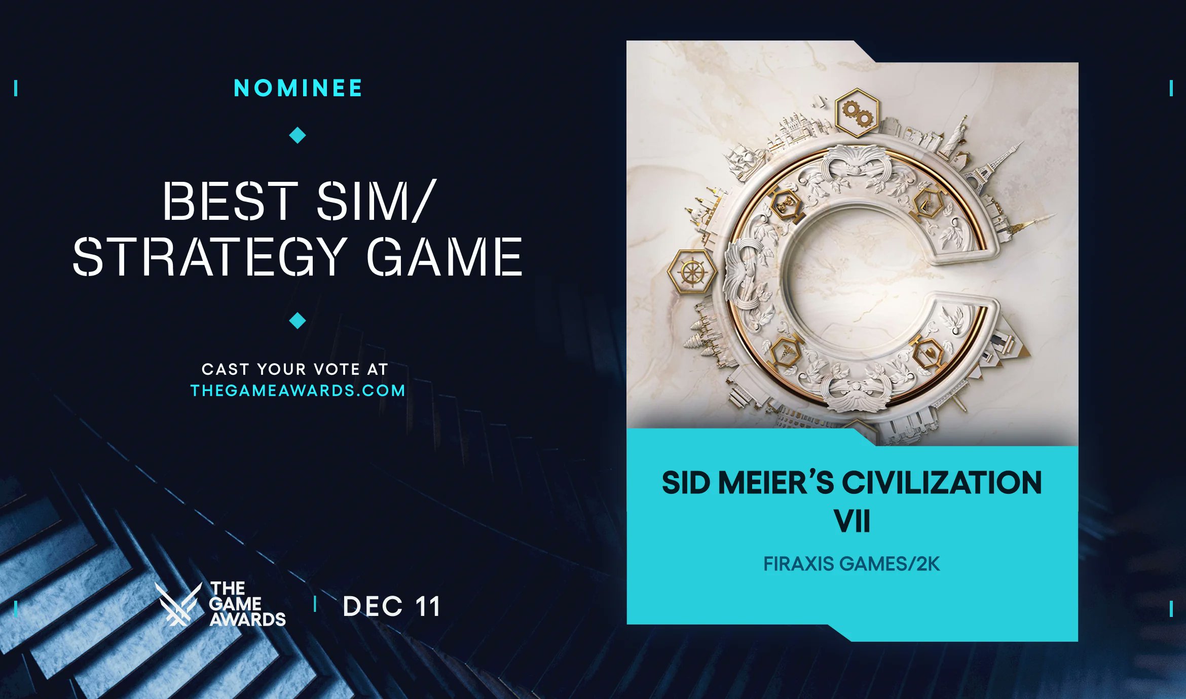 LibraryGamerES's tweet card. I just cast my VOTE for SID MEIER’S CIVILIZATION VII! Who will you vote for? #TheGameAwards @TheGameAwards