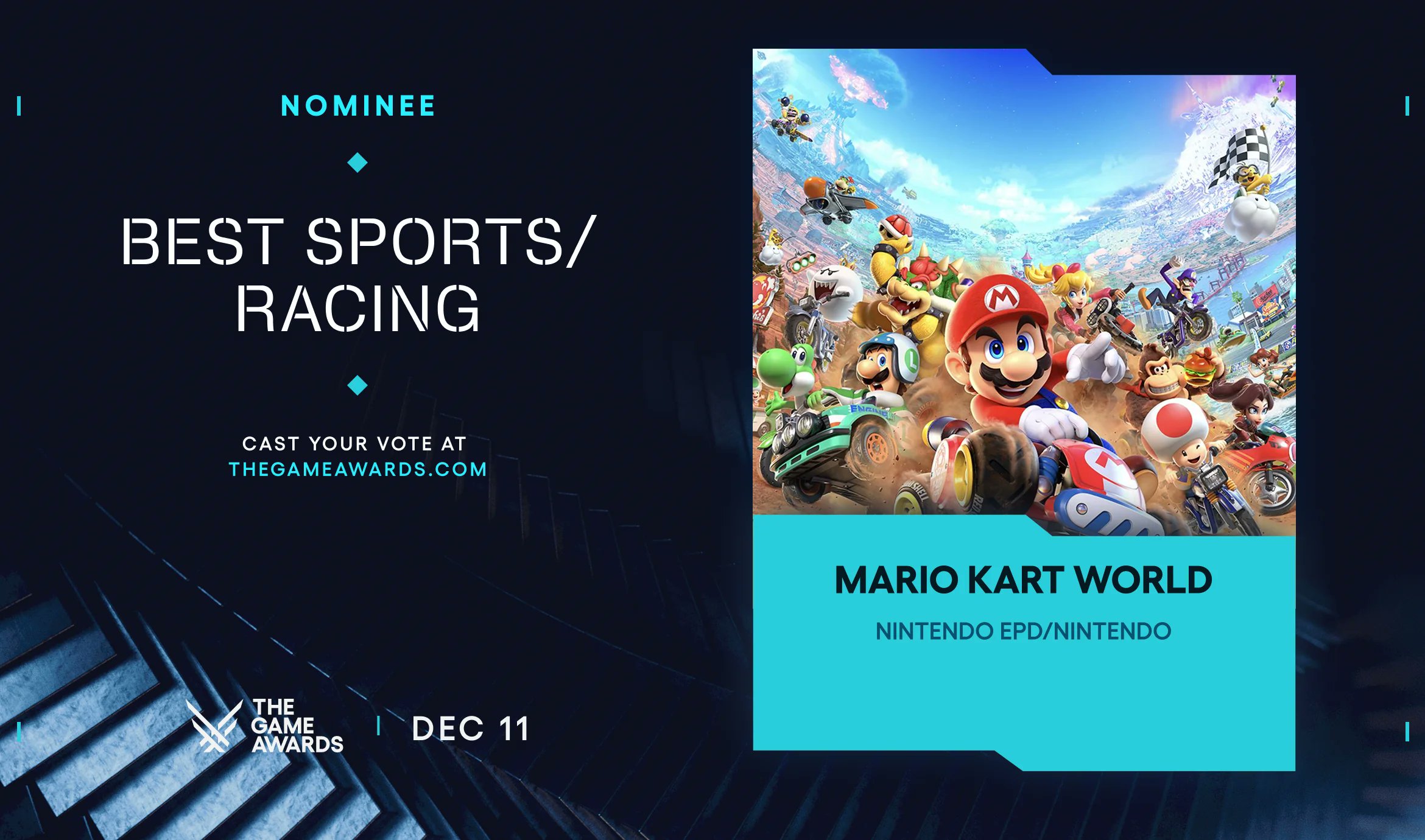 LibraryGamerES's tweet card. I just cast my VOTE for MARIO KART WORLD! Who will you vote for? #TheGameAwards @TheGameAwards