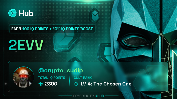 crypto_sudip's tweet card. Earn IQ Points by training Hub's AI