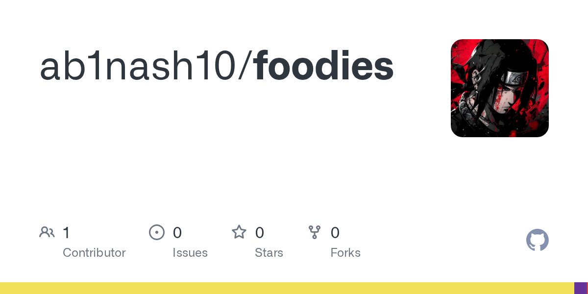 codewithabi's tweet card. Contribute to ab1nash10/foodies development by creating an account on GitHub.