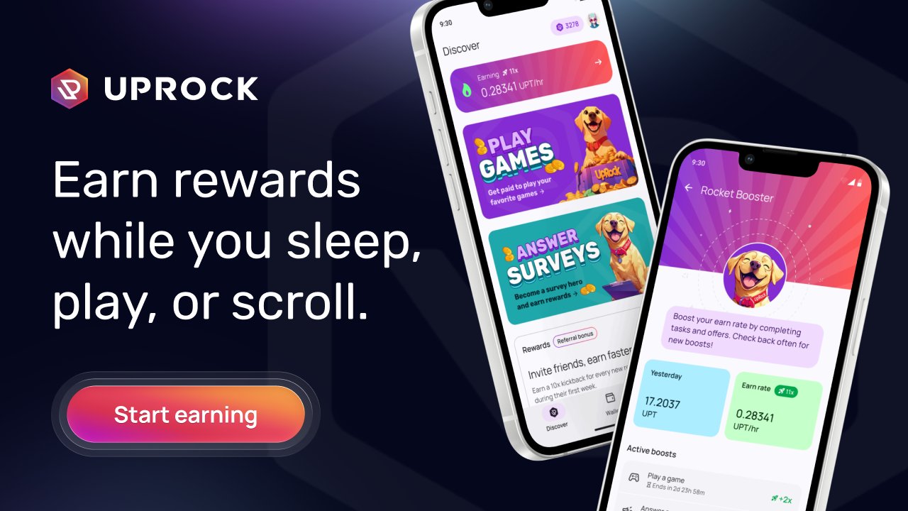 BENNETHRAPHEAL's tweet card. Super-charge your passive income and save time and money with UpRock's AI-powered deals