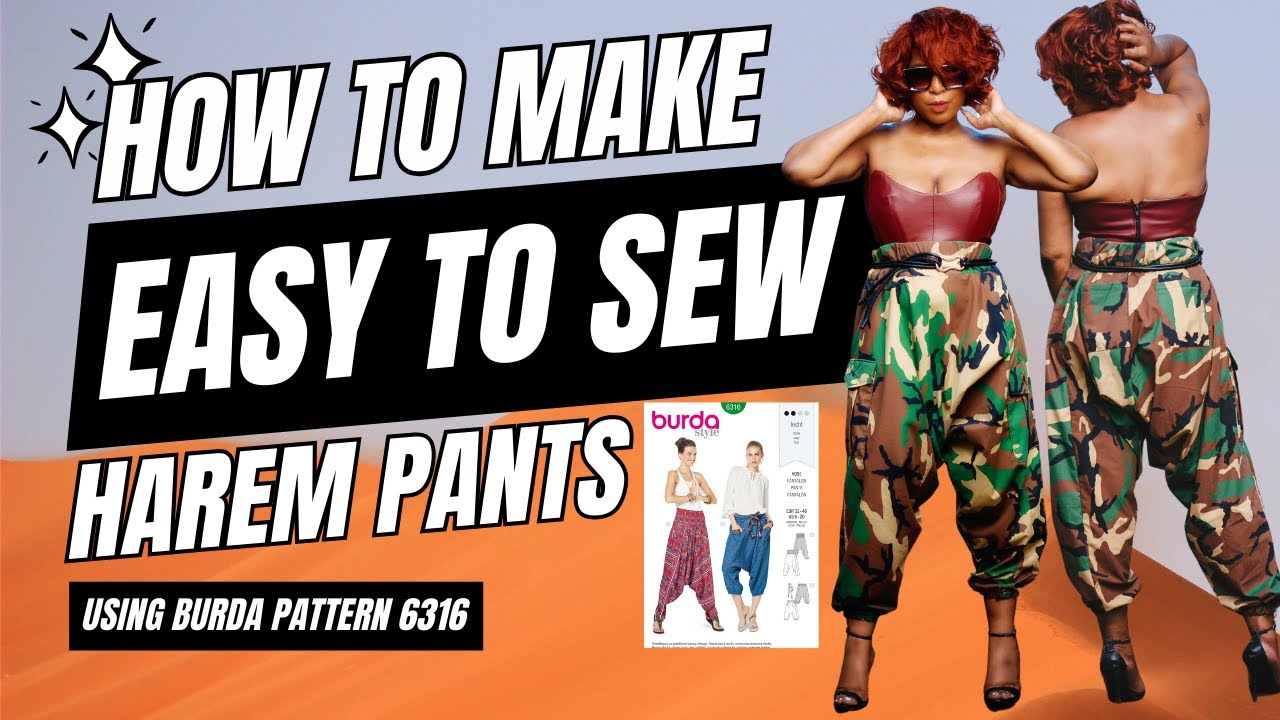 cagreinvented's tweet card. LIVE SEWALONG: #EASYTOSEW HAREM PANTS USING BURDA PATTERN 6316