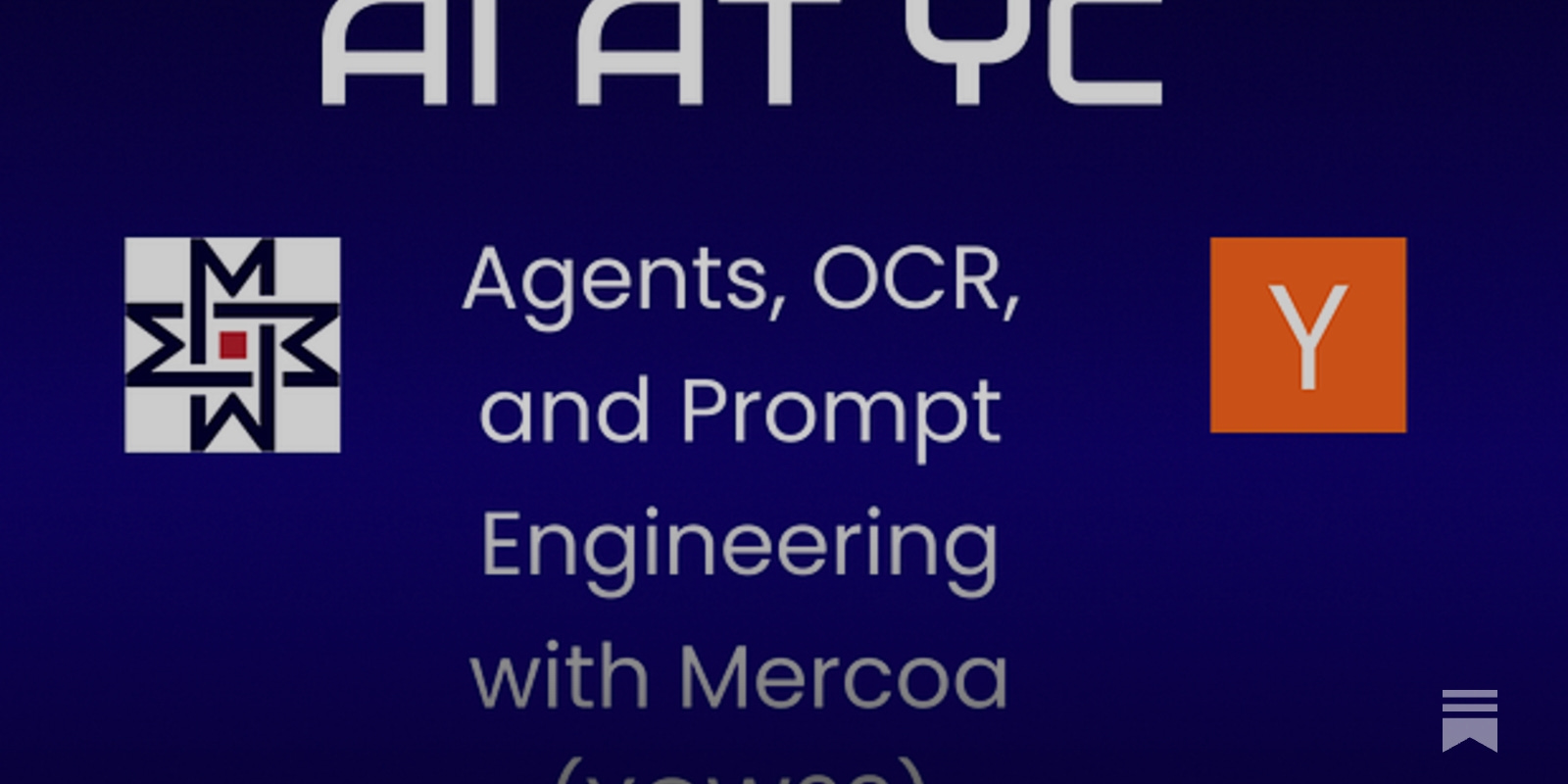 Bill_Prin's tweet card. An interview with Sandeep Dinesh, Co‑Founder and CTO of Mercoa (YC W23), on building AI agents, doing OCR with LLMs, and lessons learned from AI in the trenches