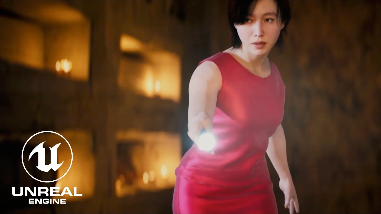 _virtucci's tweet card. MetaHuman Short Film | Quixel Dark Ruins, MegaLights and uDraper...