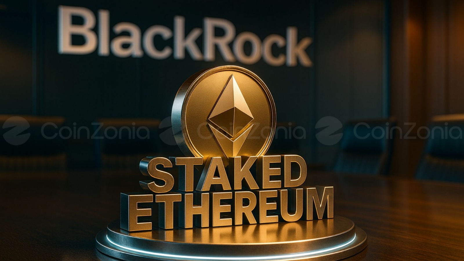 coinzonia's tweet card. BlackRock’ın staked Ethereum fonu için ilerleme kaydetmesi, kurumsal kripto hazine şirketlerinin sürdürülebilirliğine yönelik soru işaretlerini artırıyor. Analistler, bu adımın mevcut dijital varl…