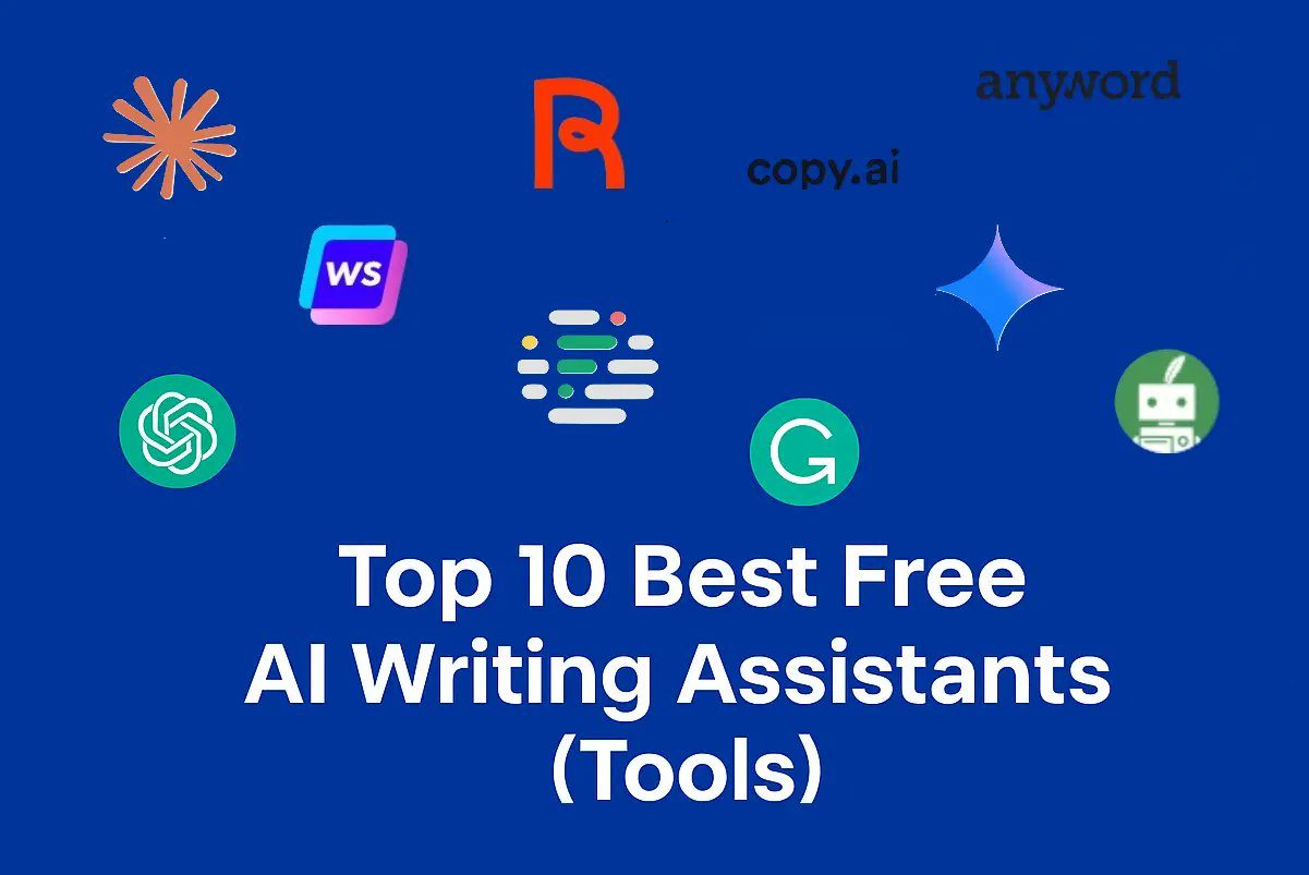 thetopaigear's tweet card. Discover the top 10 best free AI writing assistants in 2026. Write, edit, and create content online, no credit card needed.