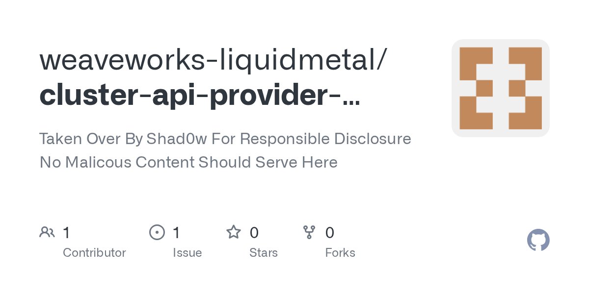 Honeypod_cast's tweet card. Taken Over By Shad0w For Responsible Disclosure No Malicous Content Should Serve Here - weaveworks-liquidmetal/cluster-api-provider-microvm