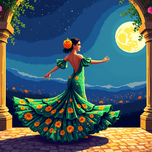 abhiraj_2003's tweet card. Flamenco dancer lives on Abstract Testnet.