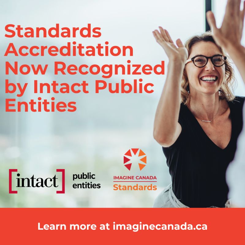 IntactPE's tweet card. ✨ A new cost-saving benefit for Imagine Canada Standards accredited organizations Through our new partnership with Intact Public Entities, accredited organizations can now receive preferred conside...