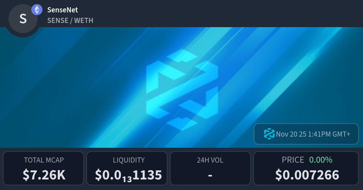 jac_dailycode's tweet card. SenseNet latest price, buy, sell and trade SENSE