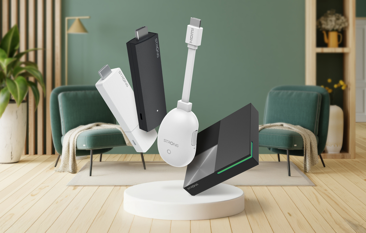 TuttoAndroid's tweet card. Strong porta in Italia una nuova linea Google TV: stick, dongle e box certificati con accesso libero al Play Store e streaming senza limiti.