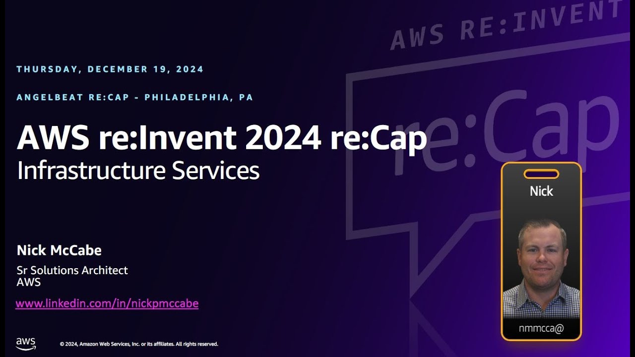angelbeat's tweet card. AWS re:Invent re:Cap Infrastructure Services