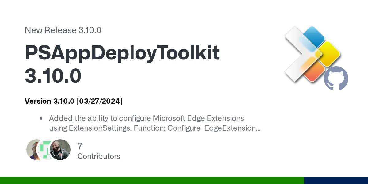 sintaxasn's tweet card. Version 3.10.0 [03/27/2024] Added the ability to configure Microsoft Edge Extensions using ExtensionSettings. Function: Configure-EdgeExtensions. This enables Edge Extensions to be installed and m...