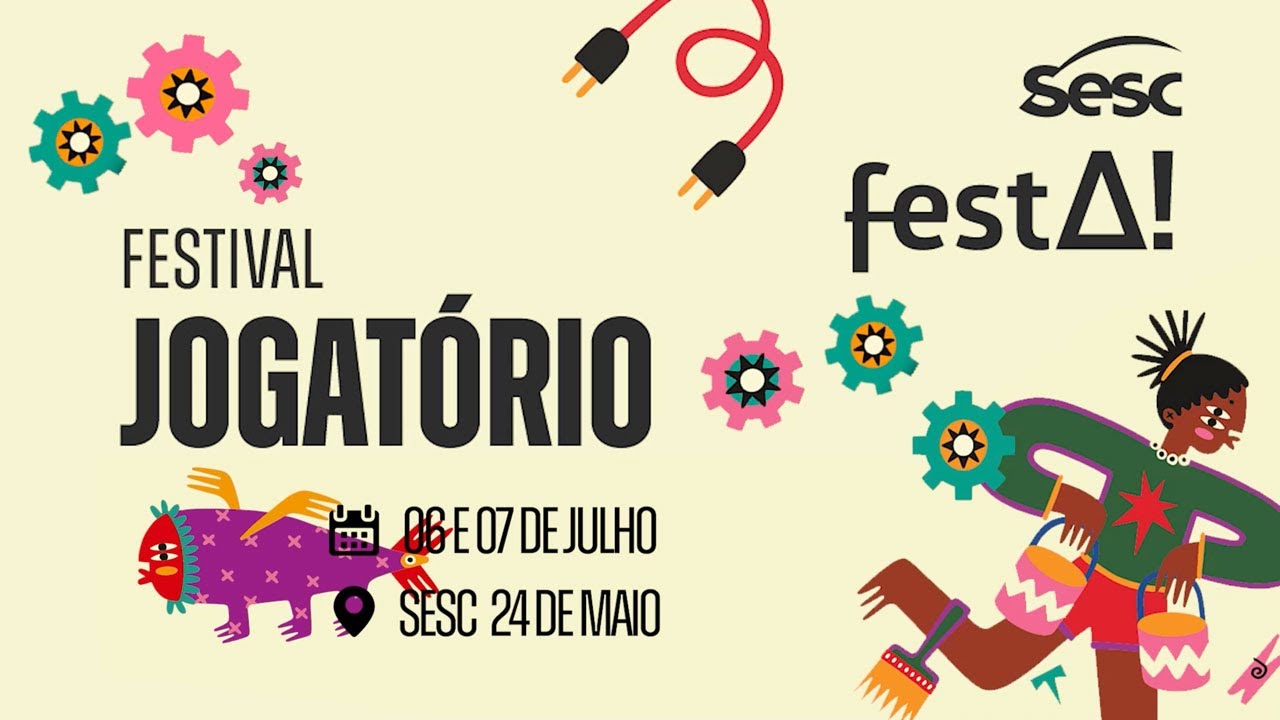 FirmaGamedev's tweet card. Festival Jogatório 2024 | Sesc 24 de Maio