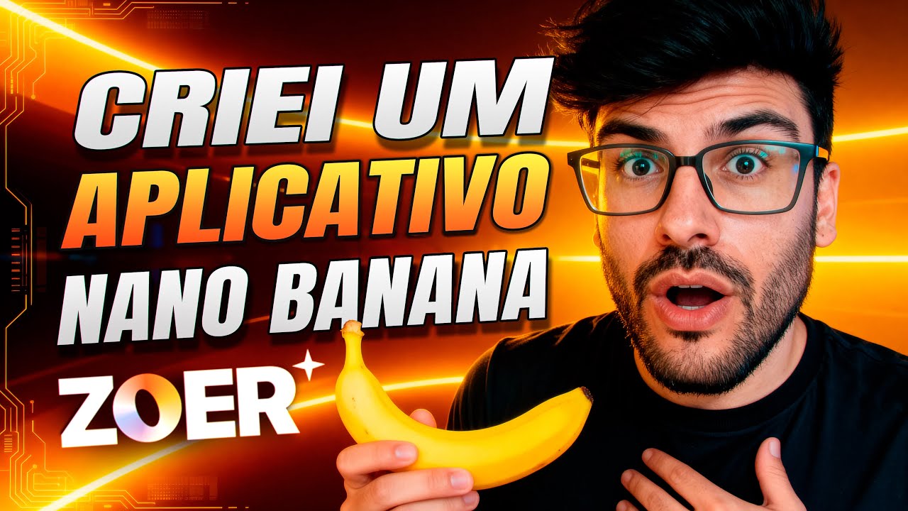 Zoer_ai's tweet card. ZOER AI + NANO BANANA: Criei um Saas em Minutos sem programar!