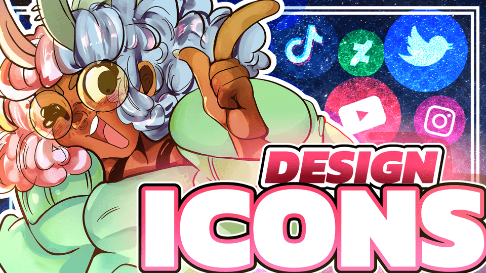 PJayScribbles's tweet card. Hello Hello! I'm Jay, and today I'll be teaching you everything you need to know when you're designing icons for social media! I've also made a vid...