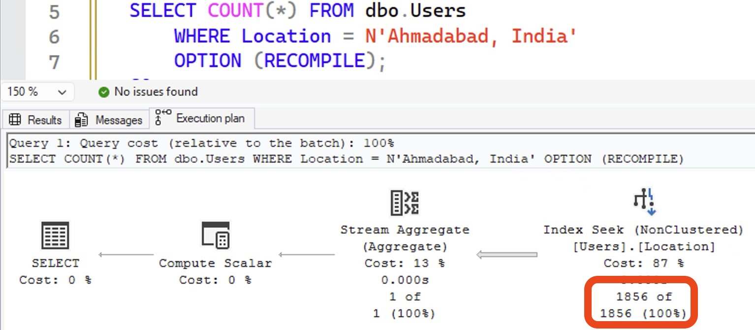 dschelte's tweet card. Nah, not necessarily. SQL Server’s query optimizer behavior keeps changing with every freakin’ version. Let’s illustrate it with a simple query against the Stack Overflow Users table: [crayon-691f2...