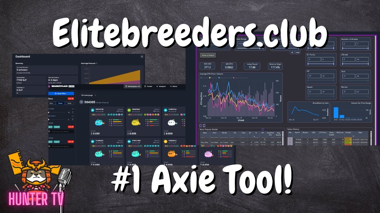 Hunter_Triumph's tweet card. EBC #1 Axie Tool | elitebreeders.club