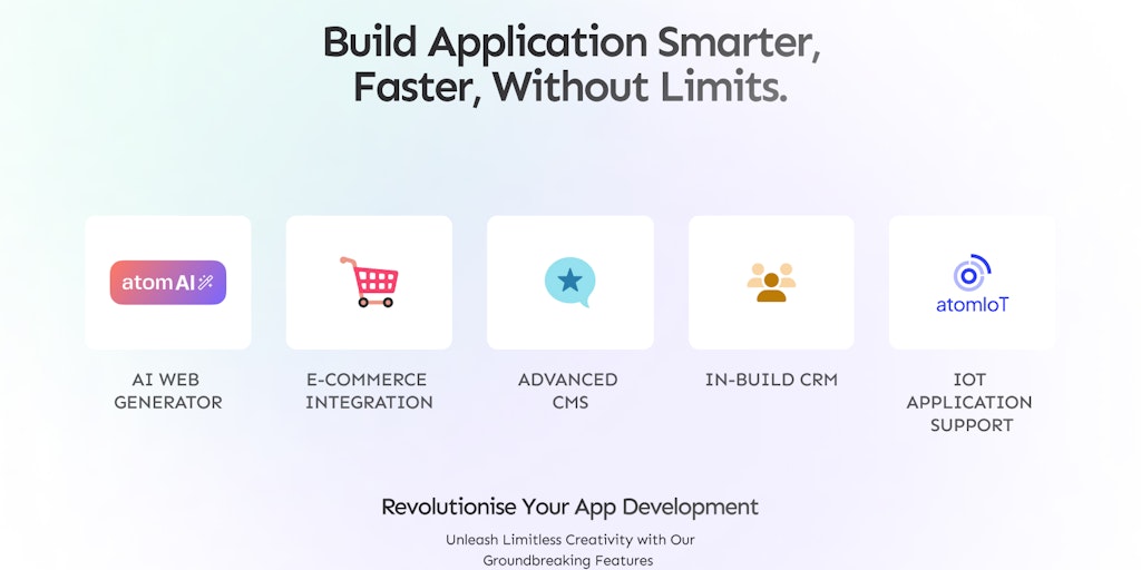 ProductHunt's tweet card. Brokenatom is a no-code platform that empowers businesses and aspiring individuals to create comprehensive apps/applications and websites without any code.