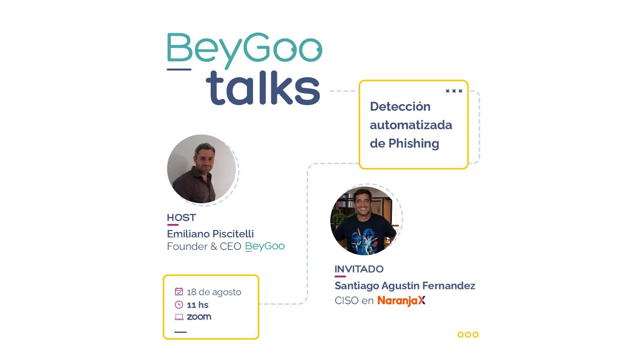 emilianox's tweet card. BeyGoo Talks: Detección automatizada de Phishing