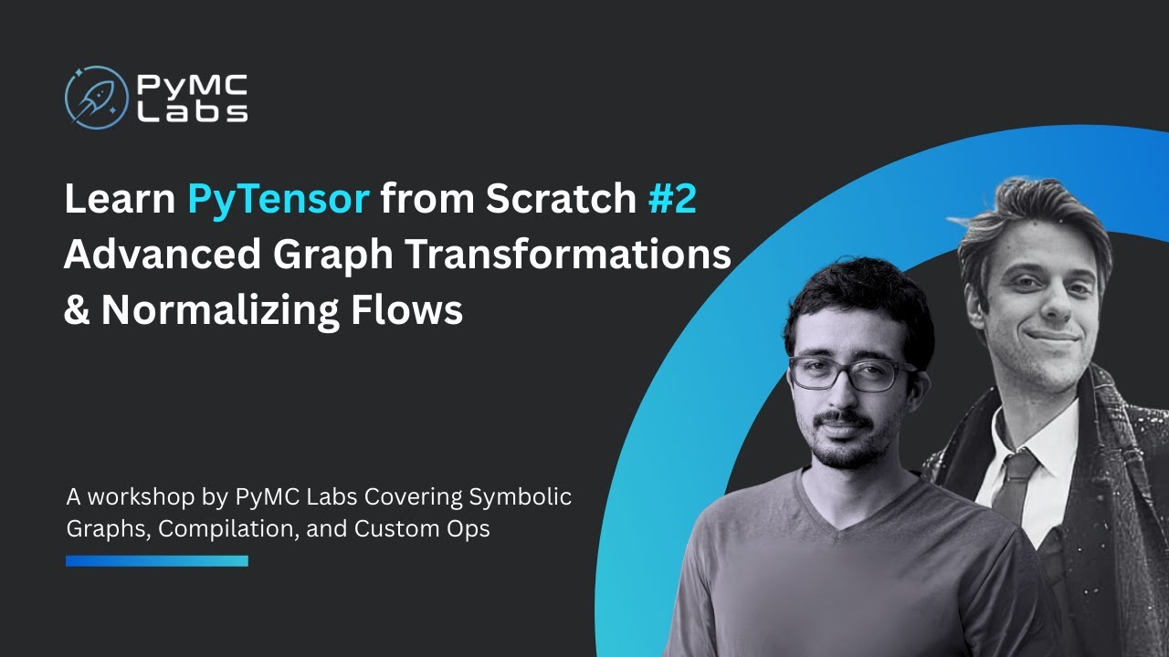 pymc_labs's tweet card. PyTensor Workshop#2 | Advanced Graph Transformations & Normalizing...