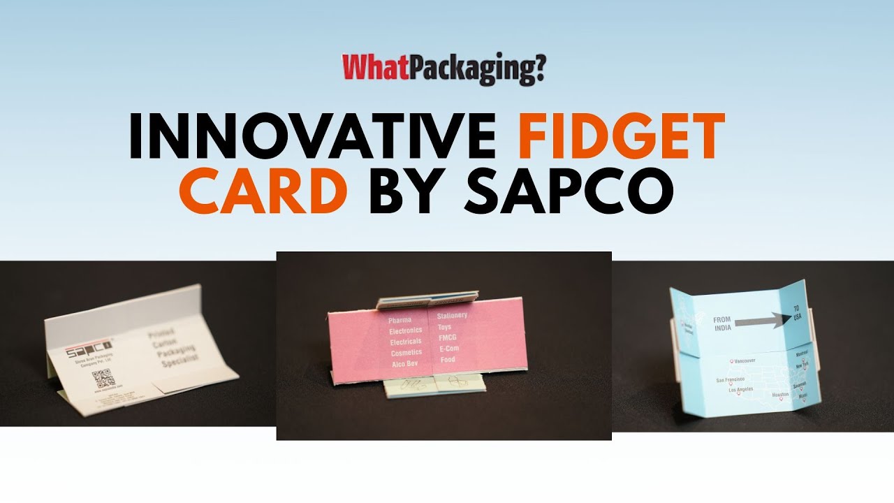 WhatPackaging's tweet card. Show & Tell: SAPCO's packaging card with six senses
