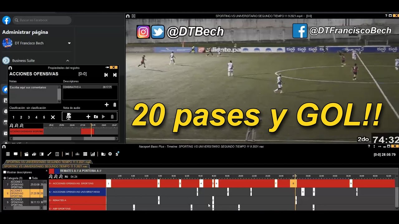 DTBech's tweet card. 20 PASES!! GOL!! Jugada del Sporting SM para hacer el gol ante...